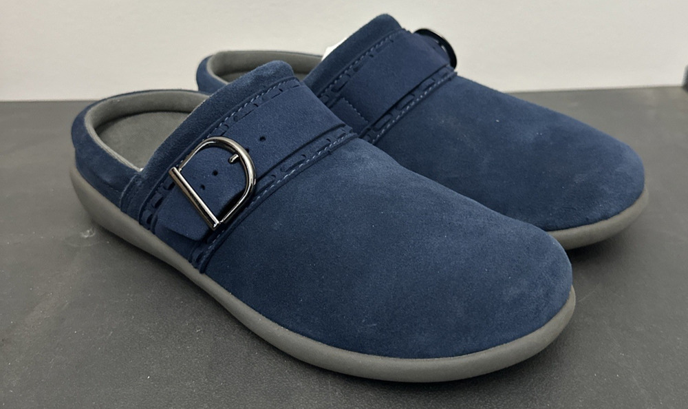 Waco Siesta Shoe 9B Southwest Revitalign Orthotic Suede Clog Blue Slip Comfort